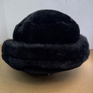 Faux Fur Black Russian Style Winter Hat Beanie